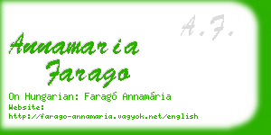 annamaria farago business card