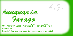 annamaria farago business card